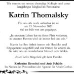 Nachruf Katrin Thomalsky