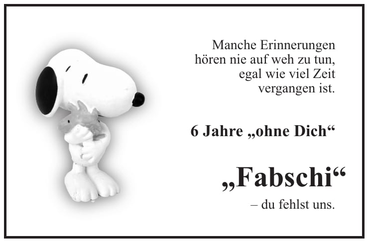 Traueranzeige „Fabschi“