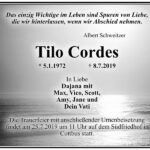 Traueranzeige Tilo Cordes