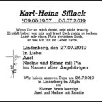Traueranzeige Karl-Heinz Sillack