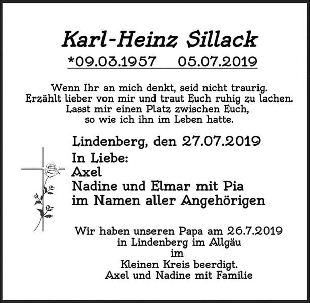 Traueranzeige Karl-Heinz Sillack