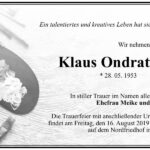 Traueranzeige Klaus Ondratschek