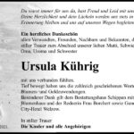 Danksagung Ursula Kührig