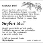 Danksagung Siegbert Moll