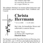 Traueranzeige Christa Herrmann