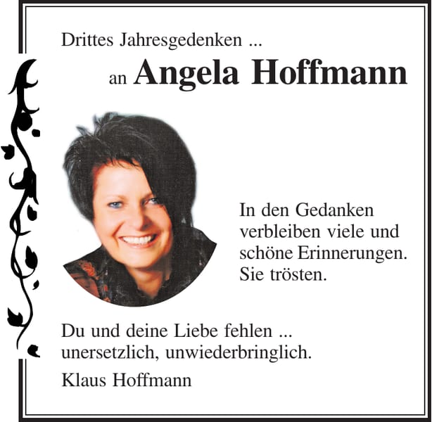Traueranzeige Angela Hoffmann