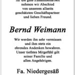 Nachruf Bernd Weimann