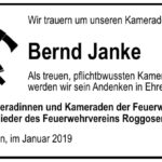 Traueranzeige Bernd Janke