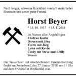 Traueranzeige Horst Beyer