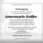 Danksagung Annemarie Kulke