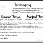 Danksagung Susanne und Manfred Frenzel