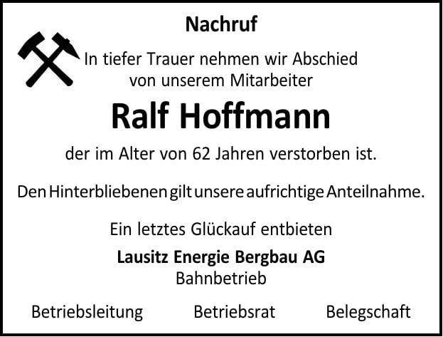 Nachruf Ralf Hoffmann