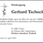 Danksagung Gerhard Tschuck