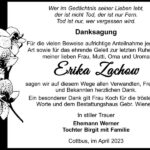 Danksagung Erika Zachow