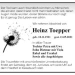 Traueranzeige Heinz Toepper