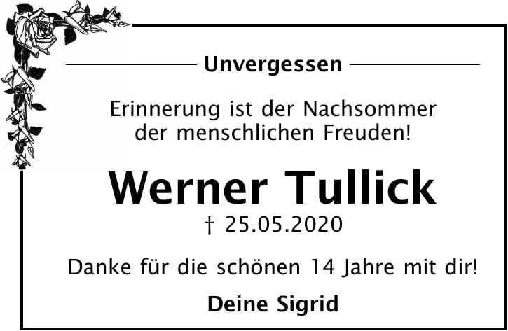 Nachruf Werner Tullick
