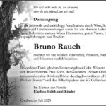 Danksagung Bruno Rauch