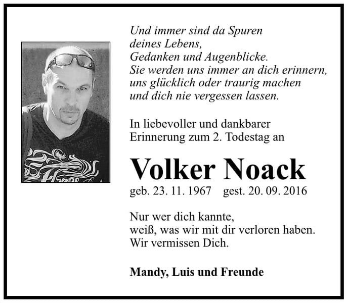 Jahresgedenken Volker Noack