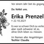 Jahresgedenken Erika Prenzel