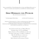Traueranzeige Graf Hermann von Pückler