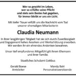 Nachruf Claudia Neumann