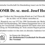 Nachruf OMR Dr. sc. med. Josef Horntrich