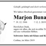 Traueranzeige Marjon Bunar