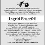 Traueranzeige Ingrid Feuerfeil