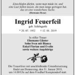 Traueranzeige Ingrid Feuerfeil, geb. Schöngarth