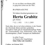 Traueranzeige Herta Grabitz, geb. Schulz