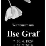 Traueranzeige Ilse Graf