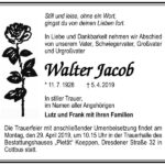 Traueranzeige Walter Jacob