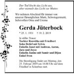 Traueranzeige Gerda Jüterbock