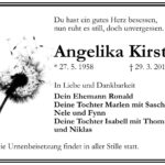 Traueranzeige Angelika Kirst