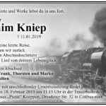 Traueranzeige Joachim Kniep