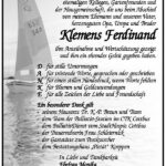 Danksagung Klemens Ferdinand
