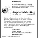 Danksagung Angela Schlichting