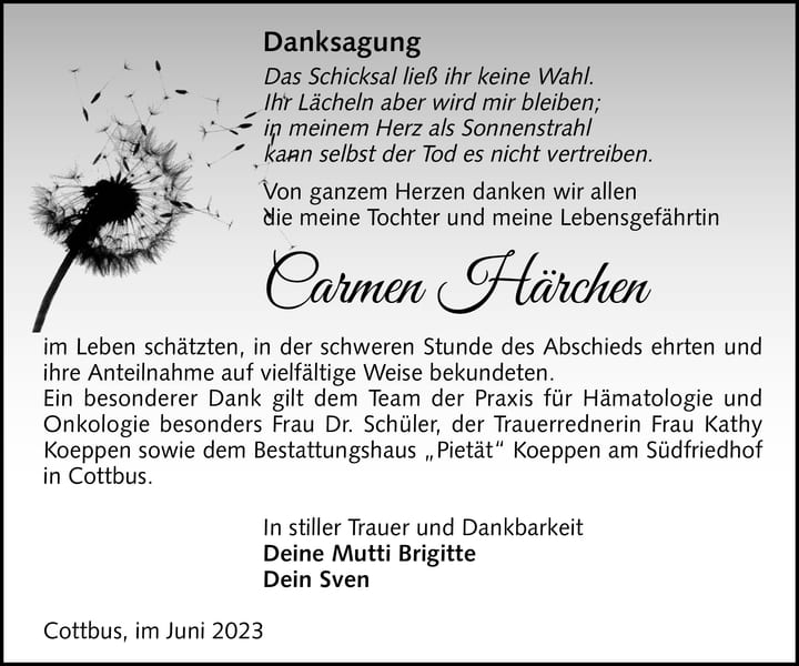 Danksagung Carmen Härchen