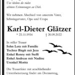 Traueranzeige Karl-Dieter Glätzer