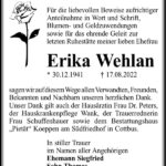 Danksagung Erika Wehlan