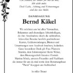 Traueranzeige Bernd Käkel