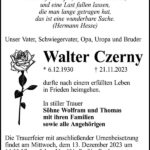 Traueranzeige Walter Czerny
