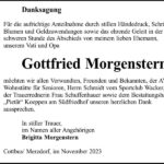 Danksagung Gottfried Morgenstern