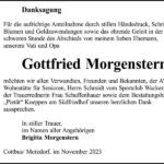 Danksagung Gottfried Morgenstern