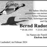Traueranzeige Bernd Radon