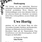 Danksagung Uwe Hortig