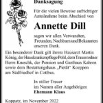 Danksagung Annette Dill