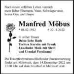 Traueranzeige Manfred Möbus