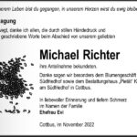 Danksagung Michael Richter