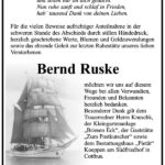 Danksagung Bernd Ruske